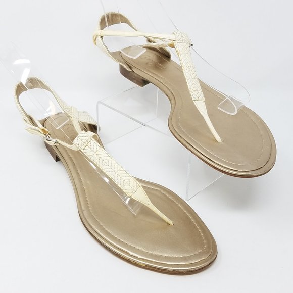 CHANEL Shoes - Chanel sandals cream toe panel strap EUR40/US10